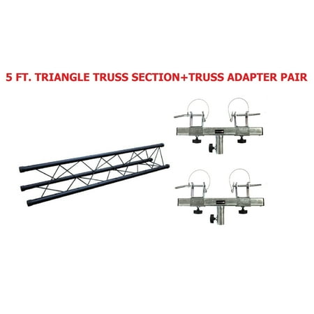 Triangle Truss Extension 5ft Section Lighting DJ Black Metal+ Truss Adapter Pair