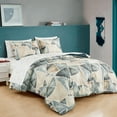 thumbnail image 1 of Triangle Twin Comforter Set with Sheets - 7-Piece Blue Bed in a Bag Set, 1 of 7