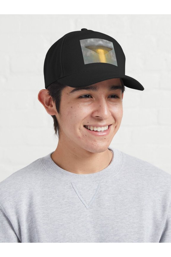 Triangle UFO Yellow Light Baseball Cap, Flying Saucer Encounter Graphic Hat Style