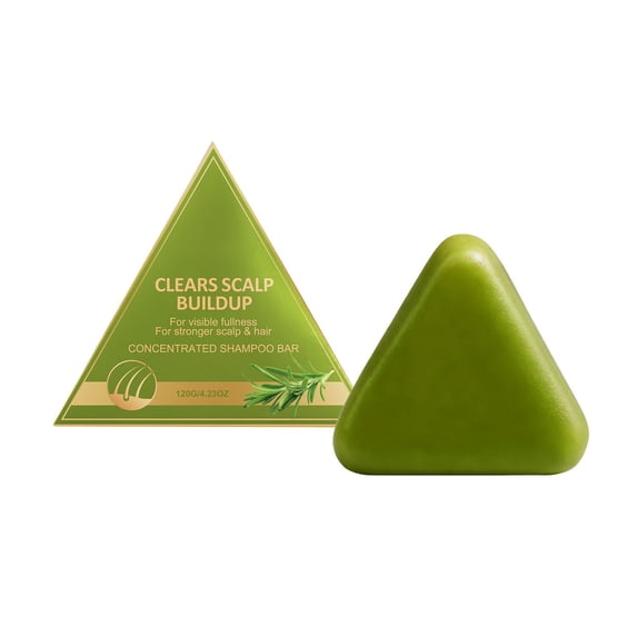 Triangle Usman Grass Shampoo Bar,Solid Shampoo to Strengthen Hair & Reduce Breakage,Green Shampoo Bars for Healthy Hair & Scalp