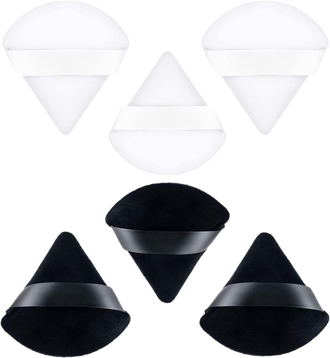 Triangle Velour Powder Puffs 6 Pcs,Face Makeup Powder Puffs for Daily
