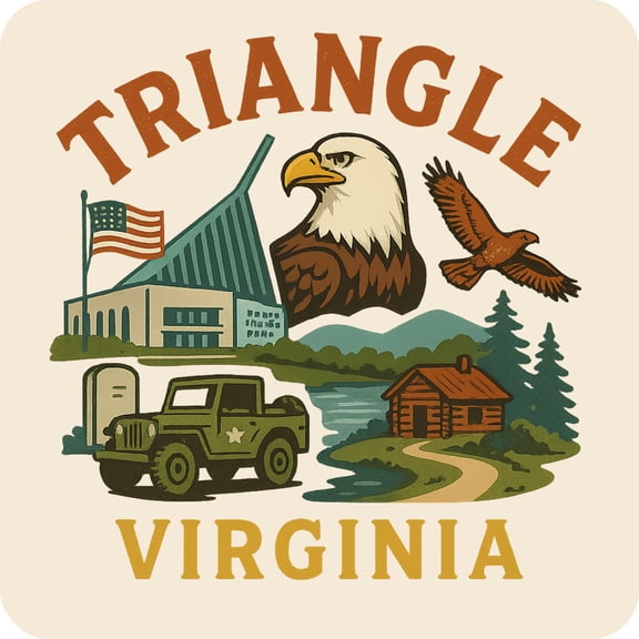 Triangle Virginia Keepsakes Souvenir Vinyl Sticker – Destination Travel Keepsake Collectible (3-Inches Wide)