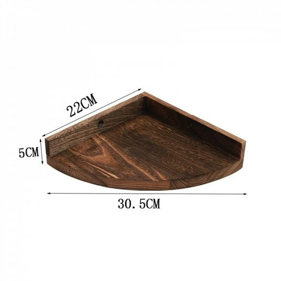 Triangle Wall Shelves Wooden Floating Shelf Charcoal Burnt Dsiplay Stand Corner Storage Rack Flower Pot Holder Home Decor Gifts
