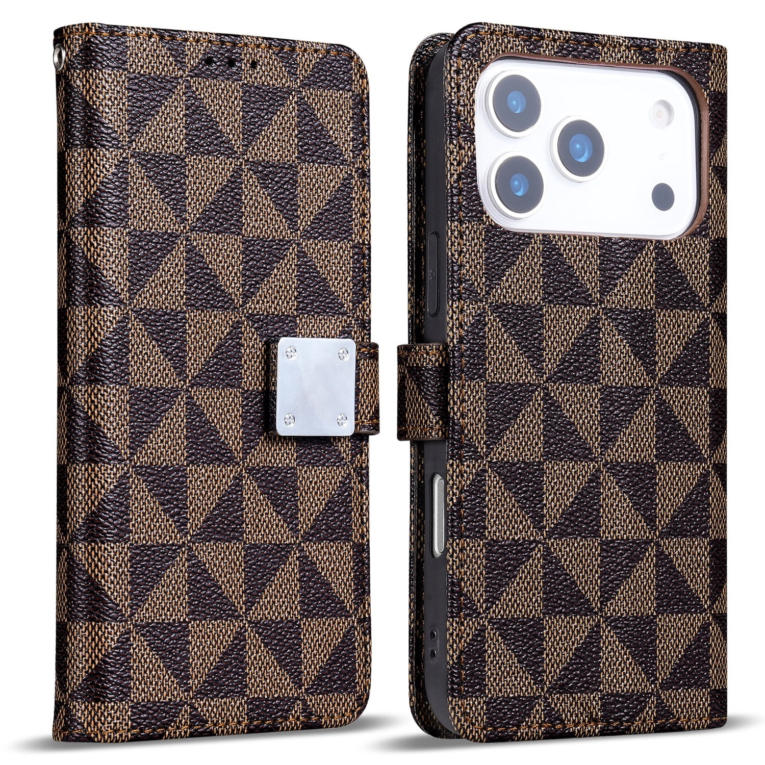 Triangle Wallet Case for iPhone 17 Pro - Brown