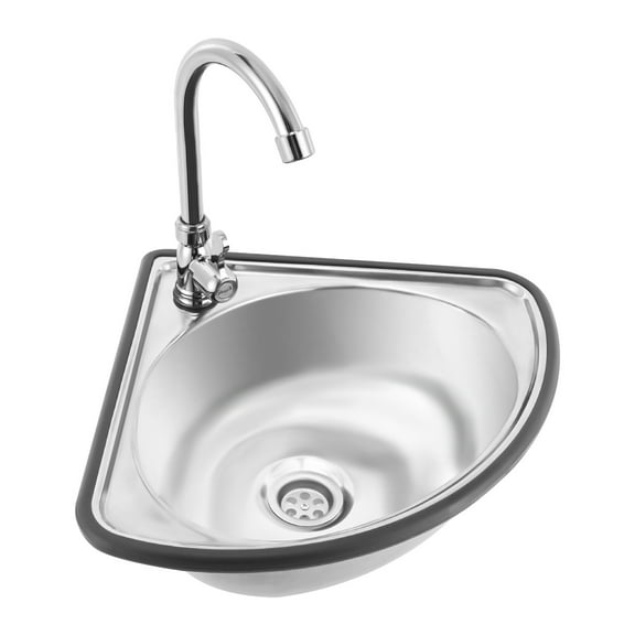 Triangle Wash Basin Corner Sink Small Bar Sink Stainless Steel with Faucet