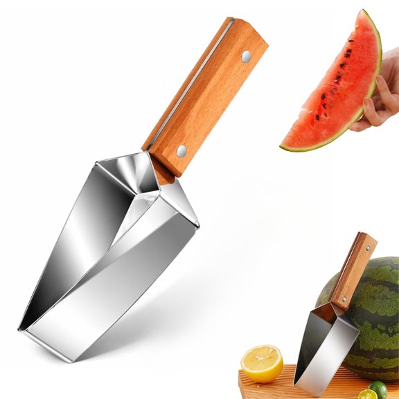 Triangle Watermelon Slicer, Stainless Steel Fruit Cutter for Melon, Quick & Effortless Slicing Tool for Parties Camping Picnics