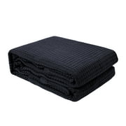 Triangle Weavers King Size Blankets 100 % Cotton Black Color Waffle Design Reversible