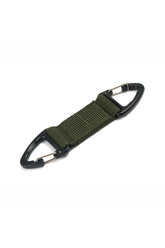 Triangle Webbing Backpack Buckle with Two-Point Attachment, Heavy Duty Tactical Hook for Outdoor Gear, Keychain Clip for Camping and Hiking, Army Green