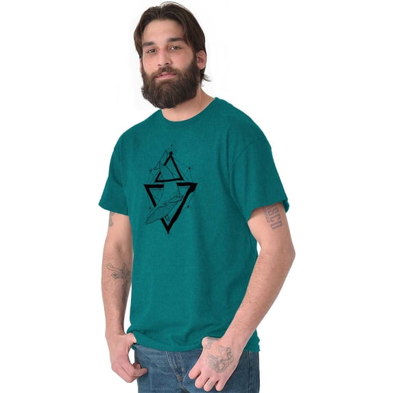 Triangle Whale Symbolic Spirit Animal Men's Graphic T Shirt Tees Brisco Brands L