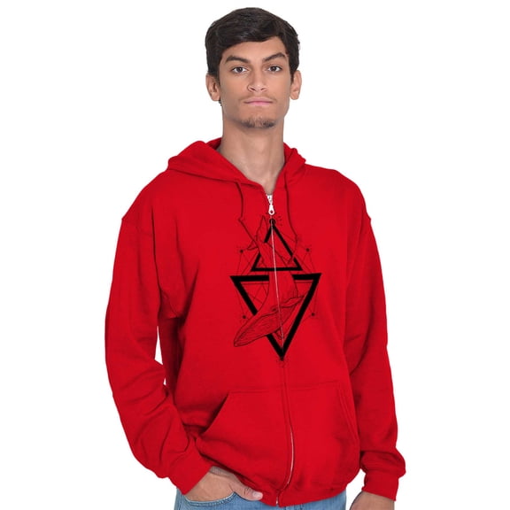 Triangle Whale Symbolic Spirit Animal Zip Up Hoodie Men's Women's Brisco Brands M