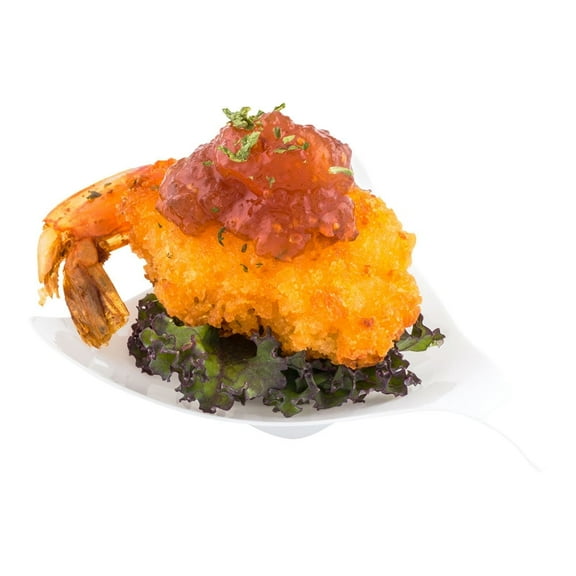 Restaurantware-3 x 3 Inch Dessert Plates, 100 Small Cocktail Plates - Asymmetrical, Shooting Star Design, White Plastic Disposable Appetizer Plates, Holds Sauces And Dips, For Parties