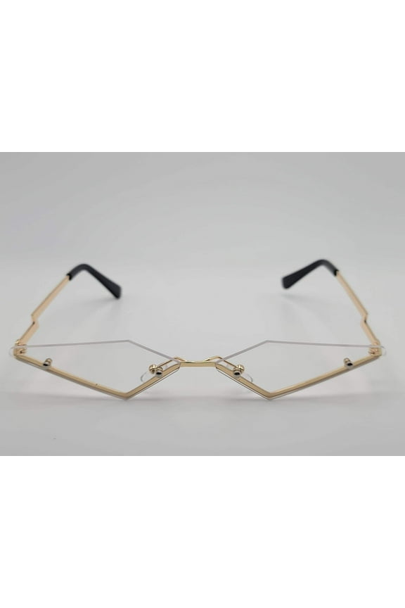 Triangle Wing Edge Rimless Slim Cat-Eye Sunglasses Trendy sunglasses Vintage Sunglasses Retro Punk