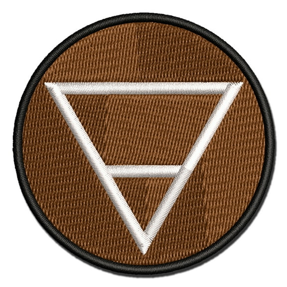 Triangle Witch Symbol Earth Wicca Element Applique Multi-Color Embroidered Iron-On Patch - 3.5 Inch Large