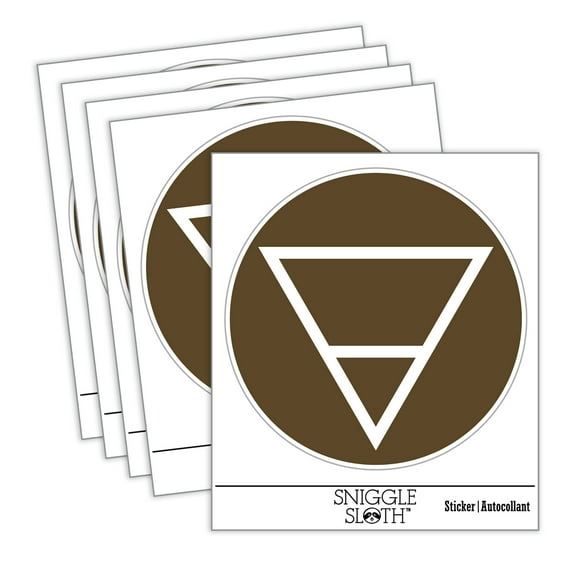 Triangle Witch Symbol Earth Wicca Element Car Window Bumper Water Bottle Phone Tablet Laptop Waterproof Vinyl Decal Sticker Set 5-Pack - Gloss Finish - 2.0"
