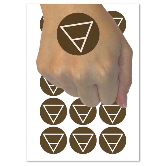 Triangle Witch Symbol Earth Wicca Element Water Resistant Temporary Tattoo Set Fake Body Art Collection - 54 1" Tattoos (1 Sheet)