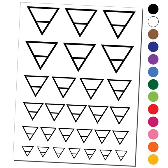 Triangle Witch Symbol Earth Wicca Element Water Resistant Temporary Tattoo Set Fake Body Art Collection - Purple