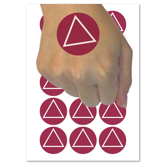 Triangle Witch Symbol Fire Wicca Element Water Resistant Temporary Tattoo Set Fake Body Art Collection - 54 1" Tattoos (1 Sheet)