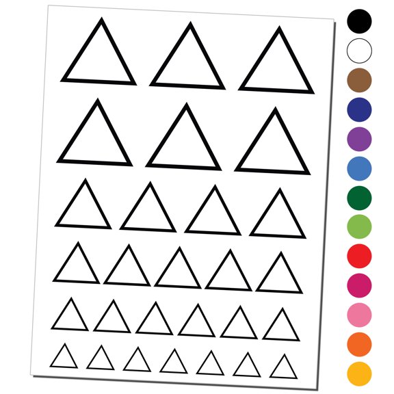 Triangle Witch Symbol Fire Wicca Element Water Resistant Temporary Tattoo Set Fake Body Art Collection - White