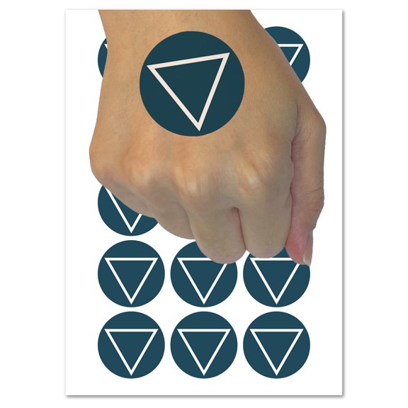 Triangle Witch Symbol Water Wicca Element Water Resistant Temporary Tattoo Set Fake Body Art Collection - 54 1" Tattoos (1 Sheet)