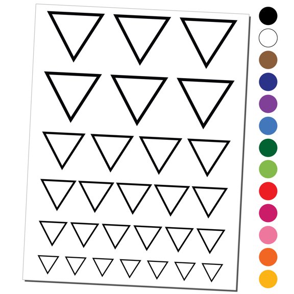 Triangle Witch Symbol Water Wicca Element Water Resistant Temporary Tattoo Set Fake Body Art Collection - Purple