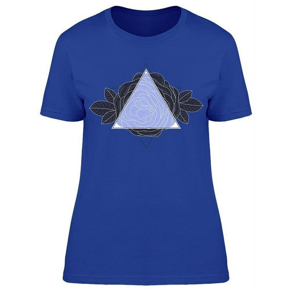 Triangle With Rose Flowers Art T-Shirt Women -Image by Shutterstock, Female Small