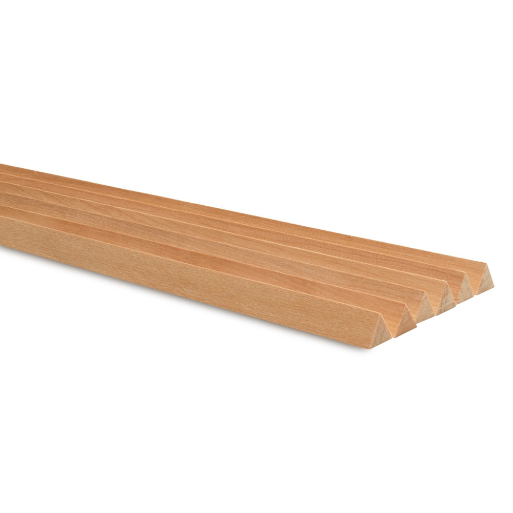 Triangle Wooden Dowel Rods 1/2 inch x 36 inch, Pack of 5 Birch Wood