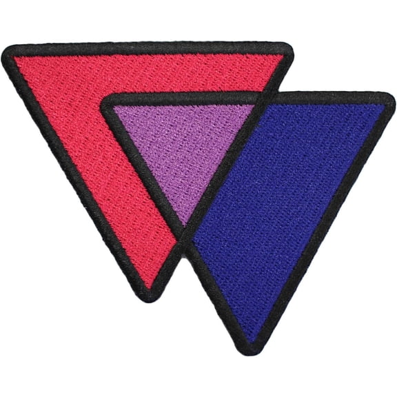 Triangles Biangles Lavender Blue - 4 inch Iron-on Embroidered Patch