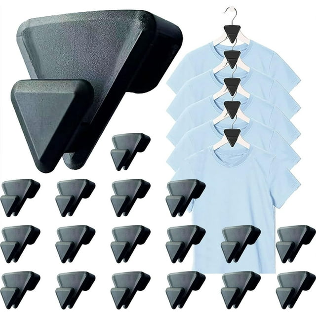 Triangles for Hangers, 18pcs Space Triangles Hanger Hooks Clothes