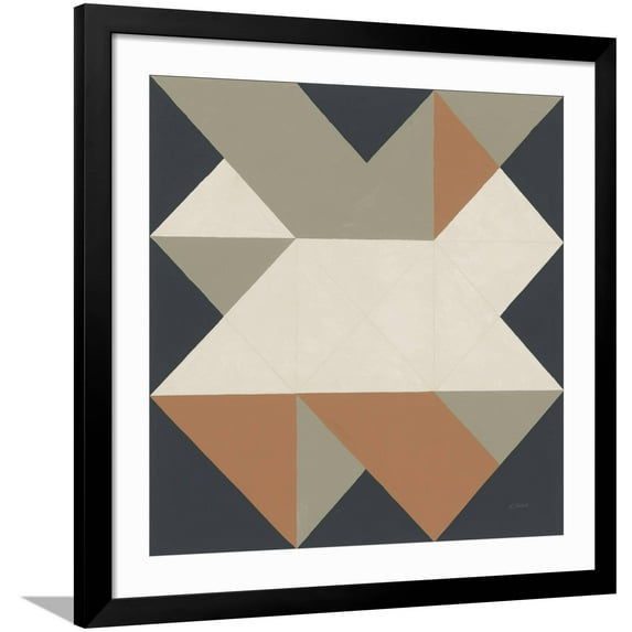 Art.com Triangles III Highland Art Print by Mike Schick, Black Frame Wall Art, 38" x 38"