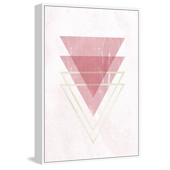 Triangles Inverses Floater Framed Painting Print on Canvas