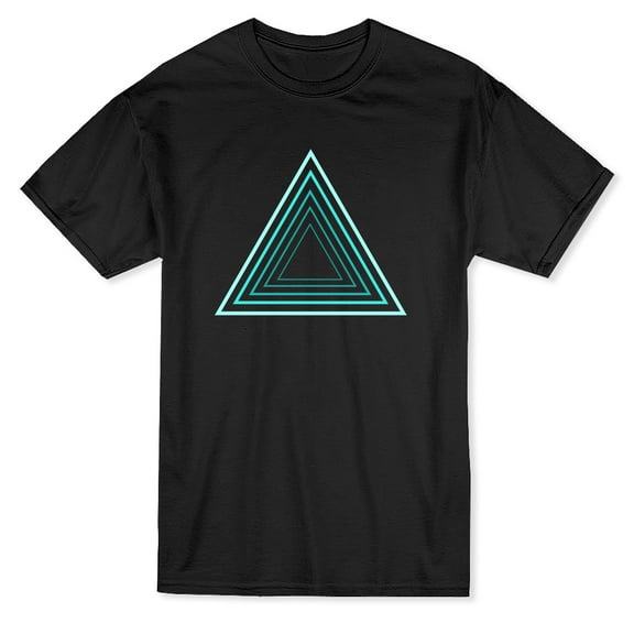 Triangles Set Color Men Black T-Shirt, Male Large