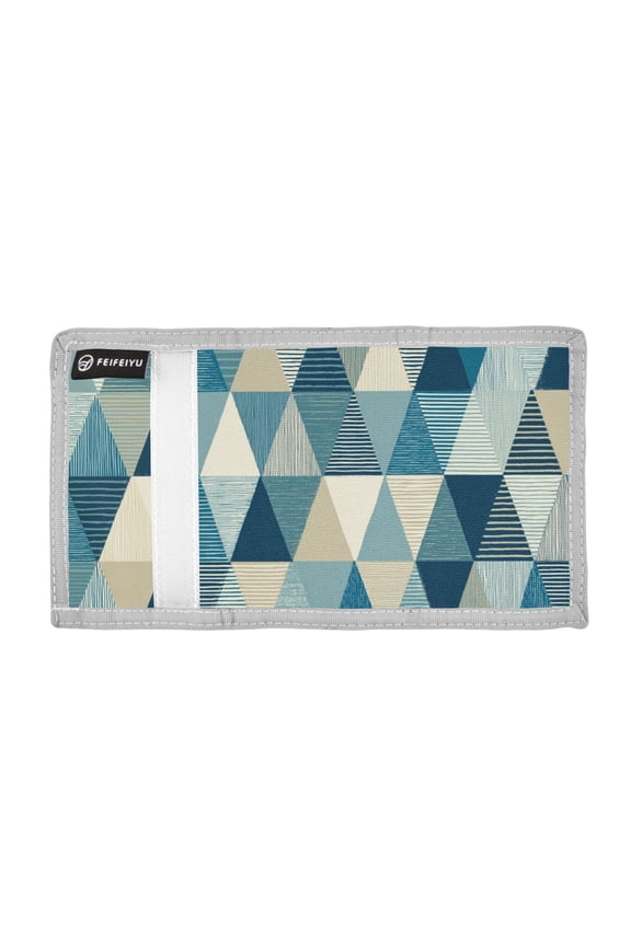 Triangles with Stripes Trifold Wallets Card Holders Coin Pockets with Lanyards Portable Unisex