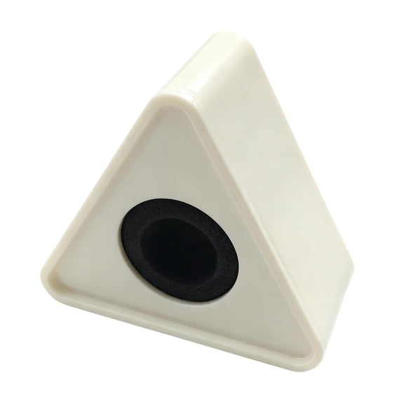 Triangular ABS Microphone Logo Holder with Foam Liner, Universal Interview Mic Cube for Broadcast TV, Lightweight Stand for Reporter Handheld Mics(Whiite)
