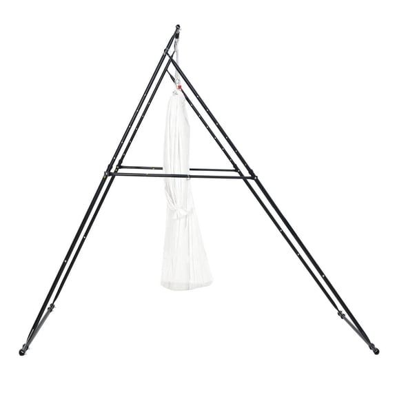 Triangular Aerial Yoga Hammock Frame 440.9 lbs Capacity EVA Foam Silk Frame 6.6 Yard Hammock 4 Horizontal 6 Vertical Adjustments