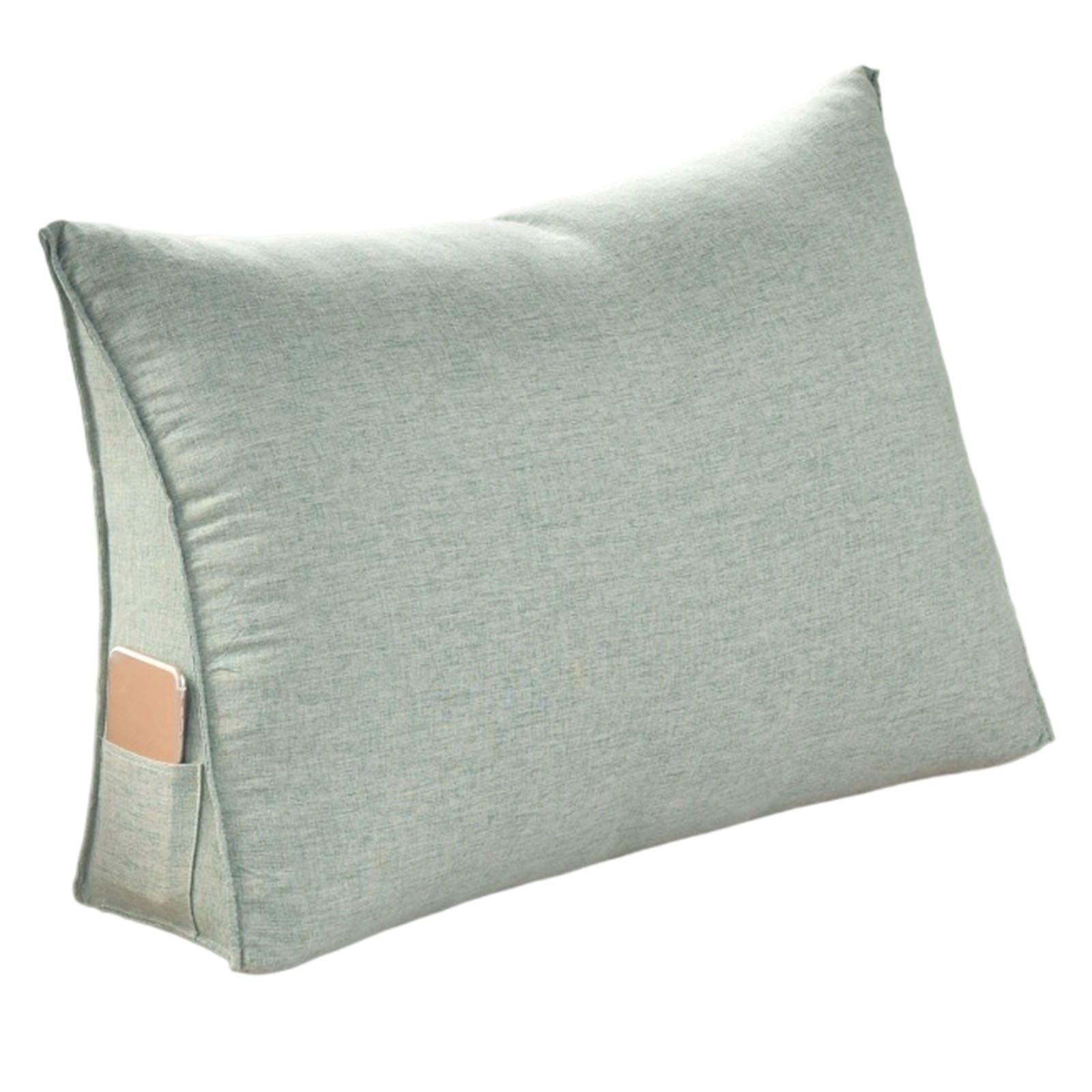 Triangular Back Support Pillow - Large Wedge Bolster Cushion for Reading in Bed & Sofa - Lumbar Neck Support with Removable Cover - Office Chair & Daybed Pillow
