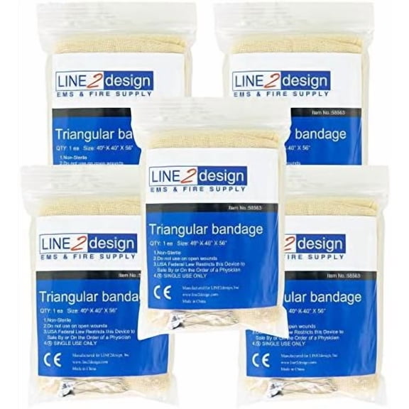 Triangular Bandage - First Aid Bandage Wound Dressing Fracture Fixation Emergency 5Pk$$Beauty, Personal Care, & Hygiene