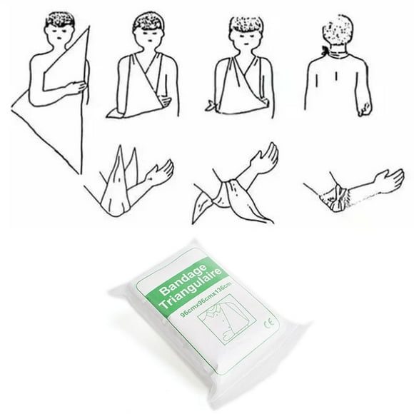Triangular Bandages First Aid Triangle Bandage Non-Woven Cotton First Aid Kit Guide Self Adhesive Bandage