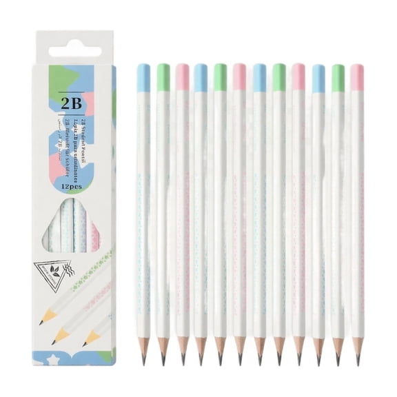 Triangular Barrel Graphite Pencils for Writing Posture Correction, Ergonomic Grip Design, Stationary Supplies for Daily Use and Artistic Drawing, 12Pcs