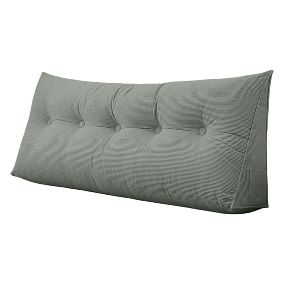Triangular Bed Wedge Backrest Cushion, Tufted Bolster Headboard Pillow, Corduroy Support Pillow For Bed Reading, Sofa, Bedroom Decor,Green - B
