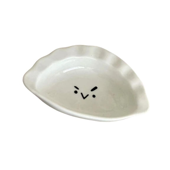 Triangular Ceramic Dish Sturdy Dipping Tray for Serving Sauces and Spices