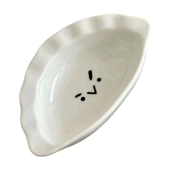 Triangular Ceramic Dish Sturdy Dipping Tray for Serving Sauces and Spices