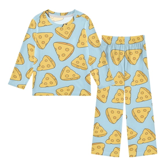 Triangular Cheese Pajama Set Soft Warm Cozy Fleece 2 Piece Fall Winter ...