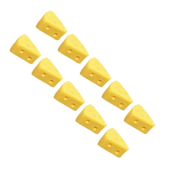 Triangular Cheesecake Piece Set of 10 Miniature Figure for Doll House Kitchen Scene Setting Resin Cheese Model Figure