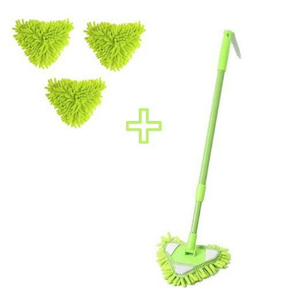 Triangular Cleaning Mop Shower Scrubber with Long Handle Adjustable Spin Scrubber Tool Handheld Bathroom Scrubber For Tub Tile Floor Wall And Kitchen