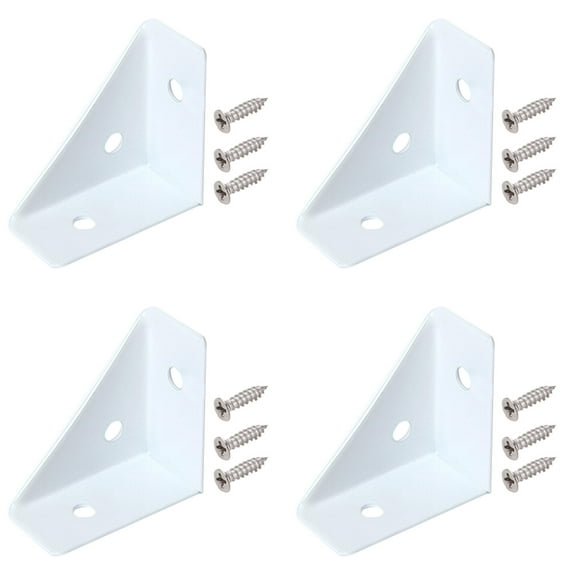 Triangular Corner Bracket Metal Corner Bracket Connector With Screws For Wooden Shelving Furniture | Bookshelf/Bed/Table/Cabinet/Desk,Storage Rack