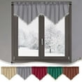 thumbnail image 1 of Triangular Curtains Window Valance - Solid Beige Polyester, Modern Geometric Design, Through-rod Llation, Sleek Home Aesthetic, Topliu, 1 of 9