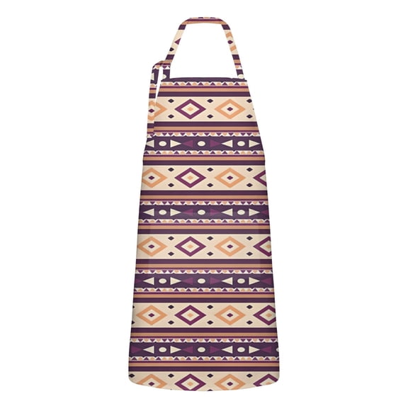 Triangular Diamond Shaped Geometric Boho Apron-Garden Aprons for Women with Pockets-Cotton Linen Waterproof Kitchen Cooking Gardening Aprons Adjustable for Kitchen,Cooking,BBQ and Salon 33x27 Inch