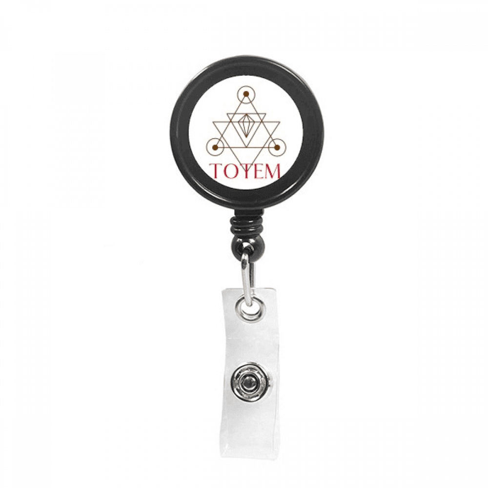 Triangular Dots Totem Lines Retractable Keychain Badge Holder ID Badge