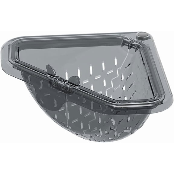 Triangular Draining Basket for Sink Magnetic Corner Sink Strainer Basket, Touch-Free Food Catcher with Auto-Dump Bottom