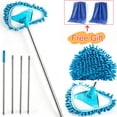 thumbnail image 1 of Triangular Dust Mop with 180 Rotating Head, 4-Section Extendable Pole for Ceiling and Hard to Reach Areas, Multi-Surface Wet and Dry Cleaning Tool (2 Pcs), 1 of 7